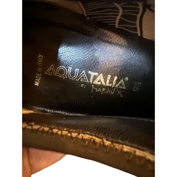 Aquatalia by Marvin K Brown Suede Pointed Toe Cone Heel Booties 9.5 Quiet Luxury - Picture 3 of 8